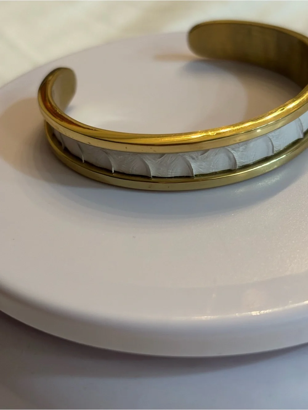 Taylor And Tessier Aspen Python Gold Plated Over Brass Cuff Bracelet